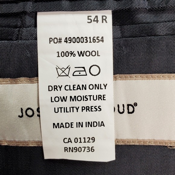 Joseph Abboud Blazer Mens 54R Navy Blue 100% Wool Windowpane Suit Jacket Coat - Picture 5 of 11